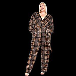 NWT Knit Black and Brown Jumpsuit Size L and XL